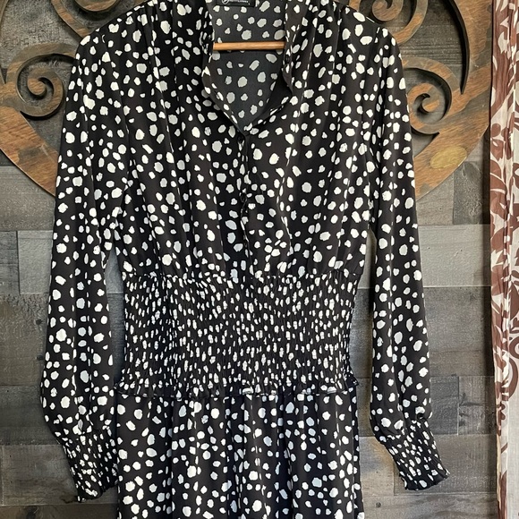 Polka Dot Dress L Boho Whimsy Goth Party Going Out Mini Classy Elegance - Picture 10 of 16